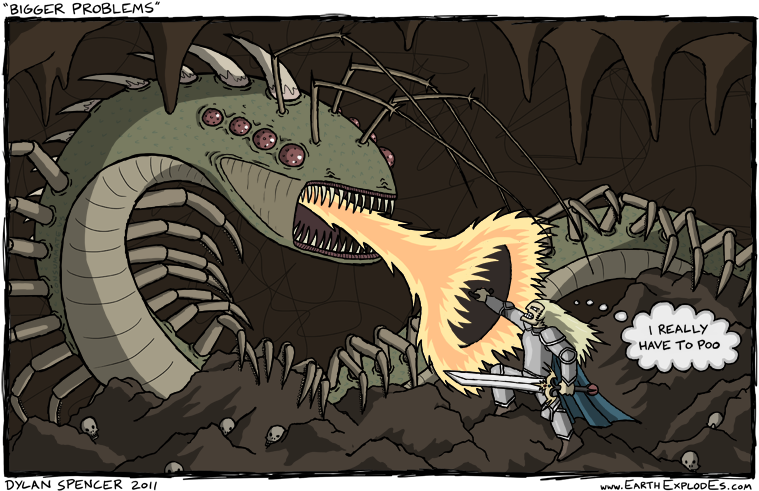 Knight Versus Fire Breathing Centipede PNG Image