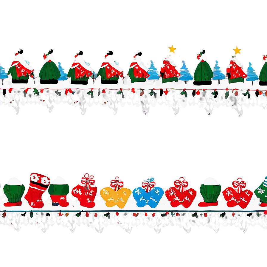 Knitted Christmas Border Png 46 PNG Image