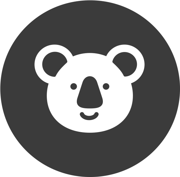 Koala Icon Simple Design PNG Image