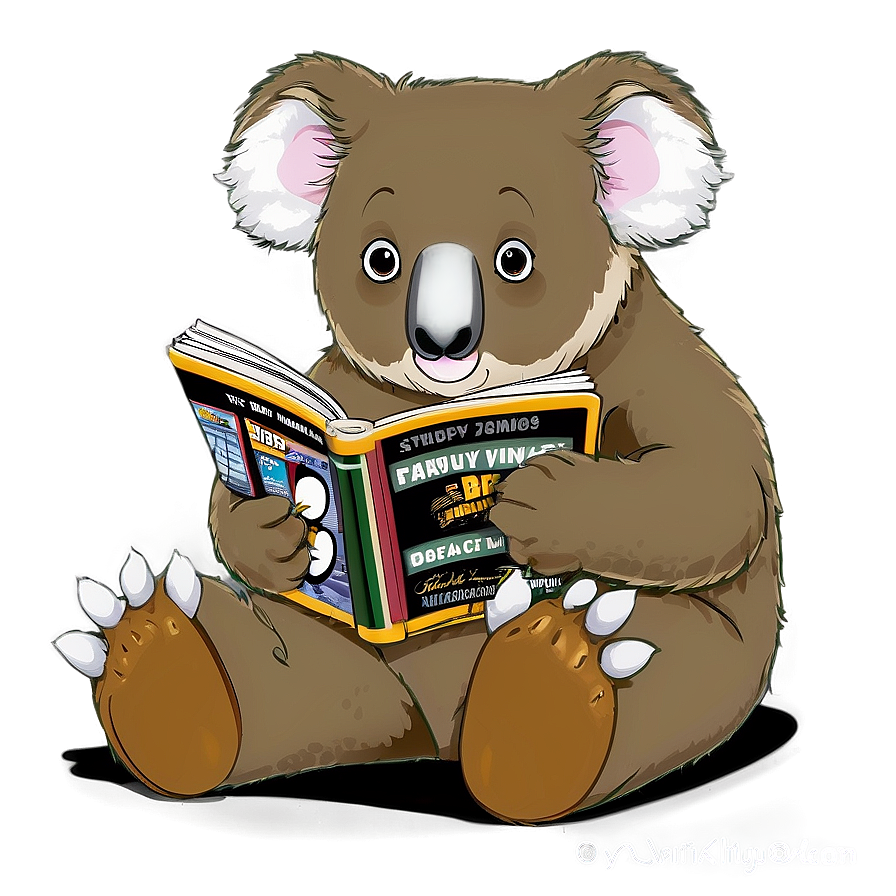 Koala Reading Book Png 4 PNG Image