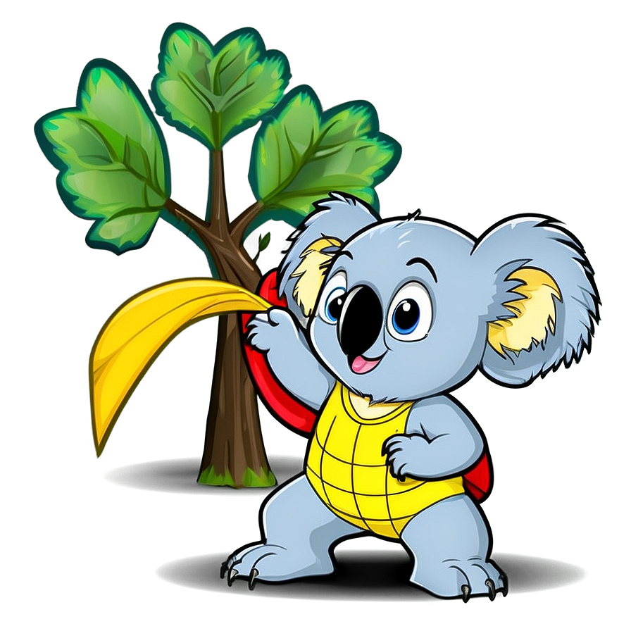 Koala Superhero Cartoon Png Prx PNG Image