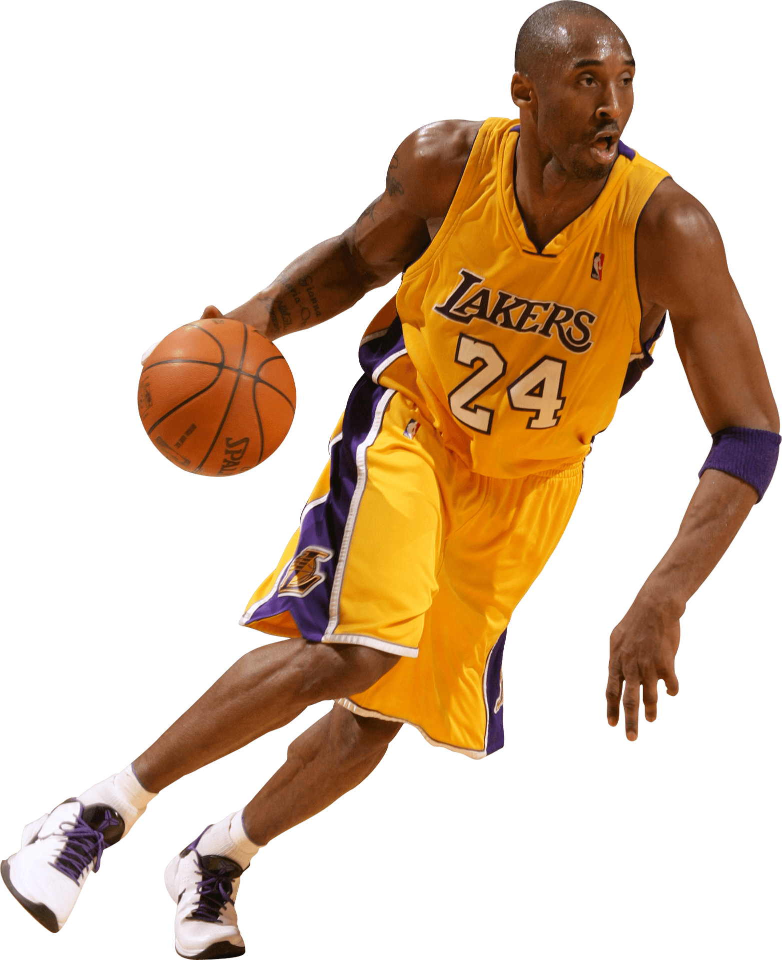 Kobe Bryant Lakers Action Shot PNG Image