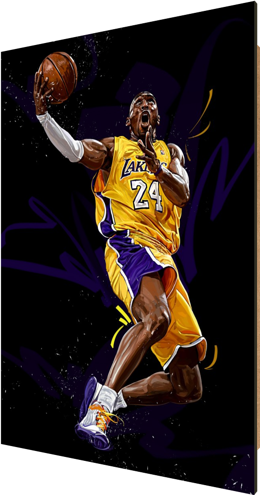 Kobe Bryant Lakers Dynamic Play PNG Image