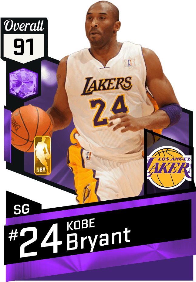 Kobe Bryant Lakers24 Card Design PNG Image