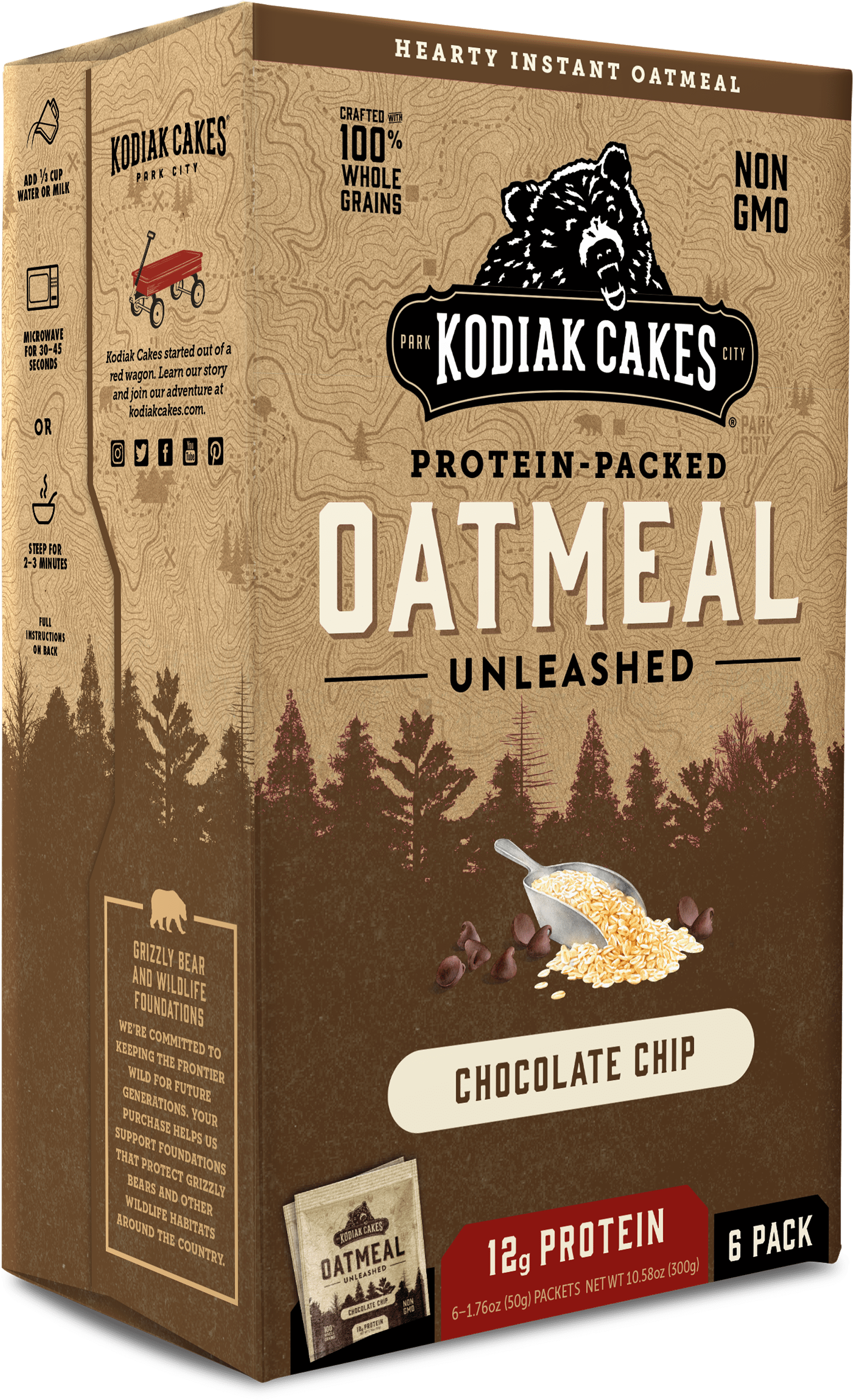 Kodiak Cakes Chocolate Chip Oatmeal Packaging PNG Image