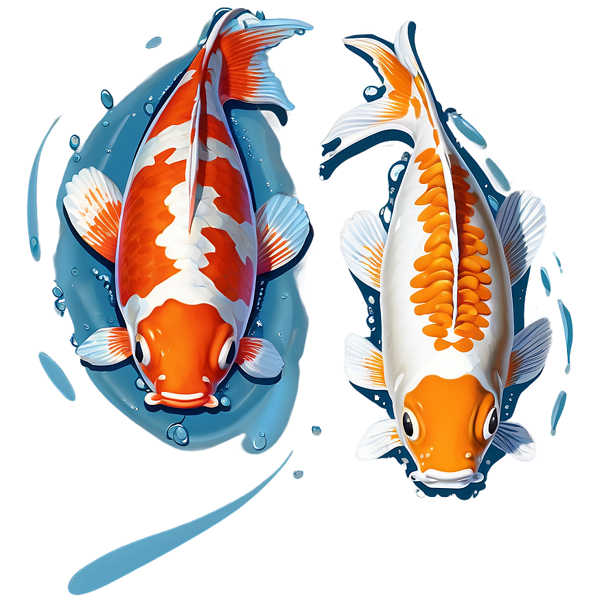 Koi Embrace In Water Png 06242024 PNG Image