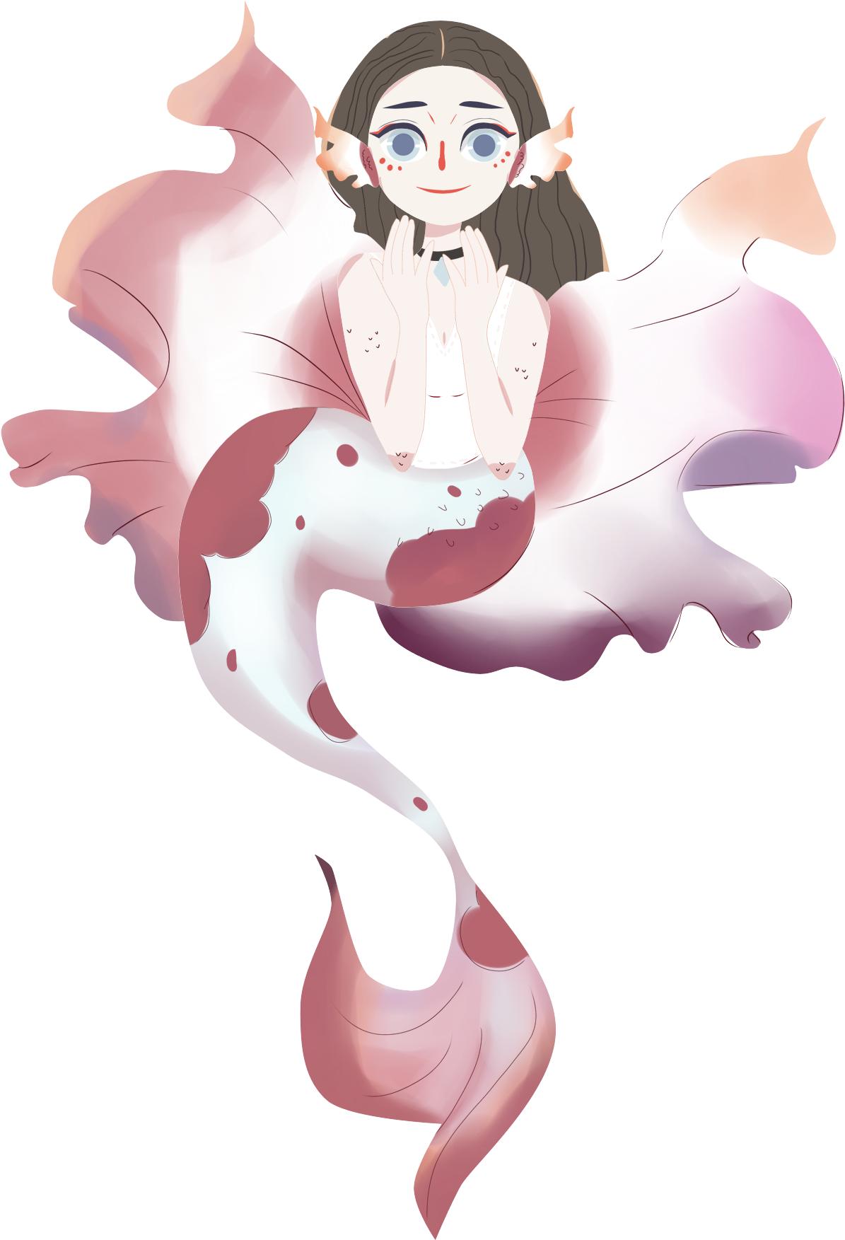 Koi Mermaid Hybrid Illustration PNG Image