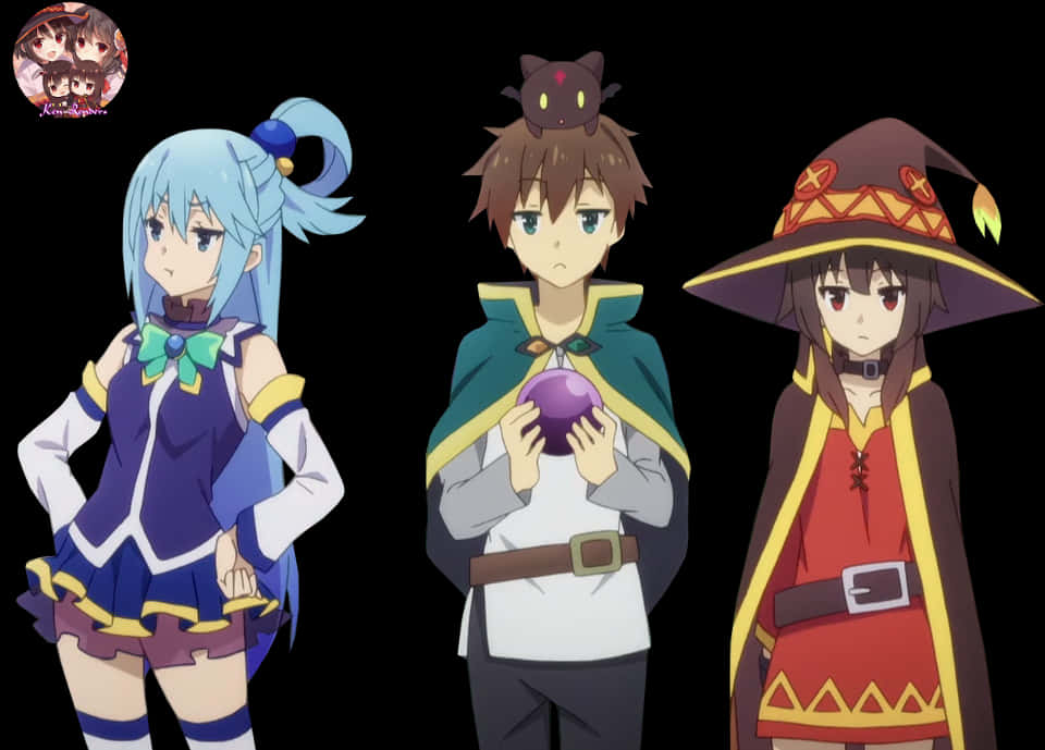 Kono Suba Characters Meguminand Party PNG Image