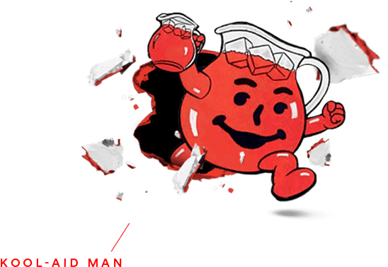 Kool Aid Man Breaking Through Wall PNG Image