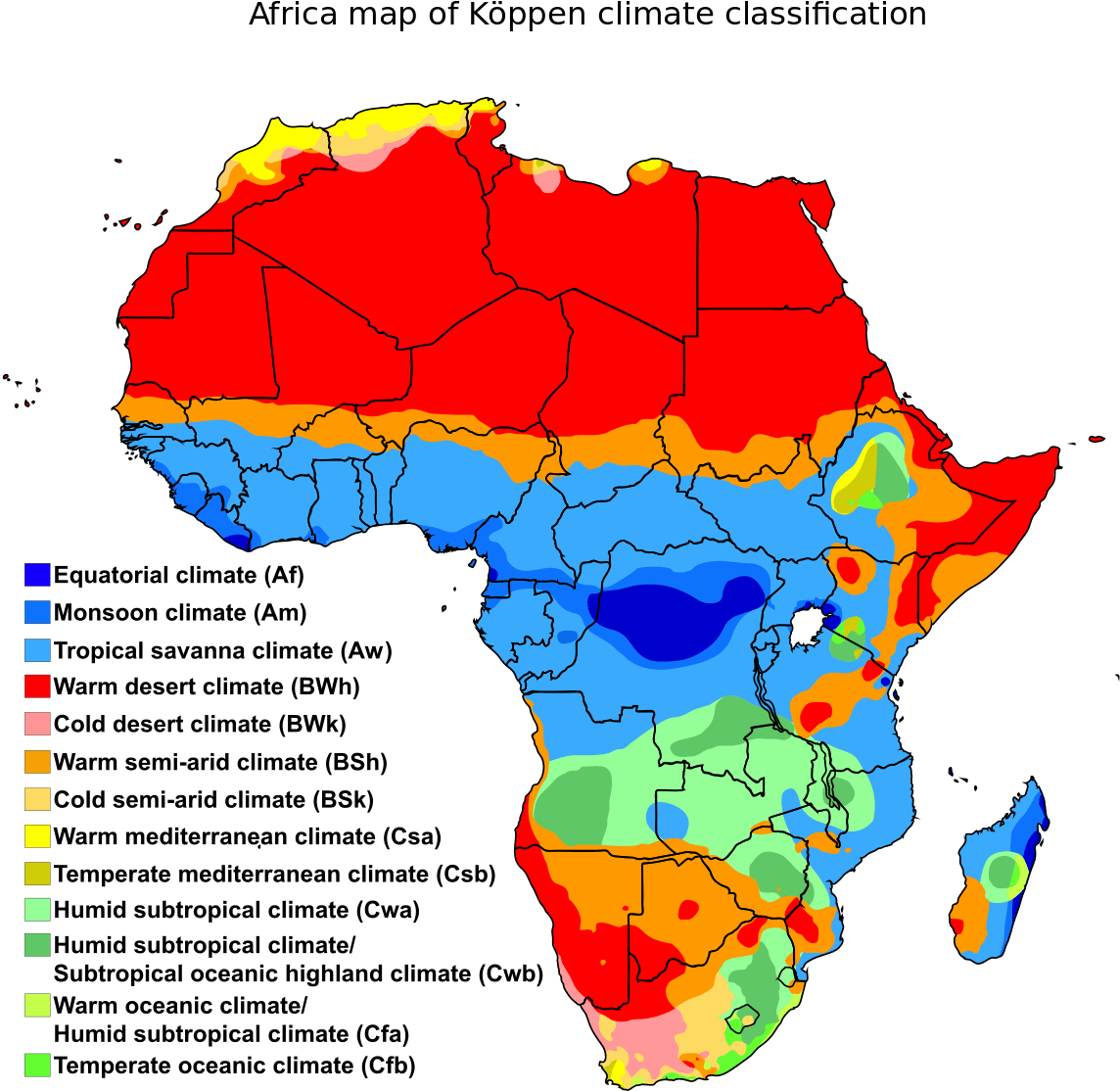 Koppen Climate Classification Map Africa PNG Image