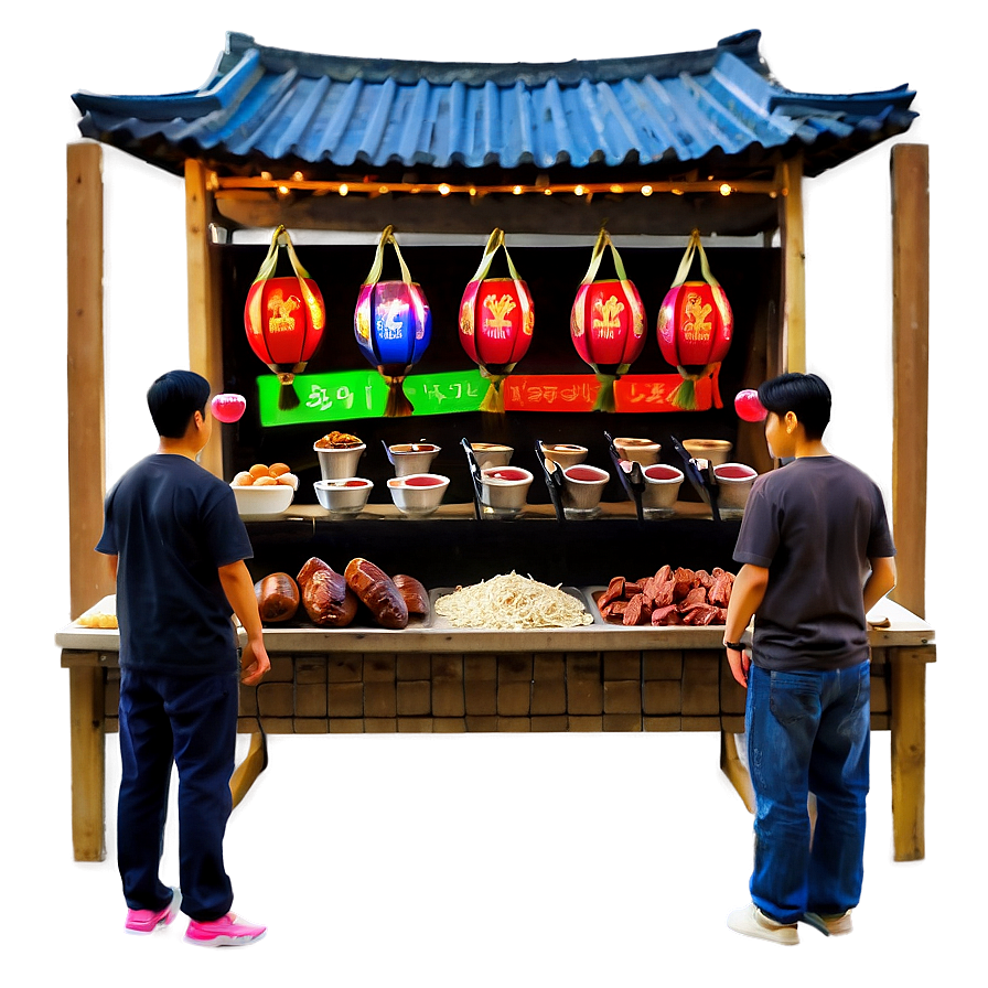 Korea Night Market Scene Png Xft64 PNG Image