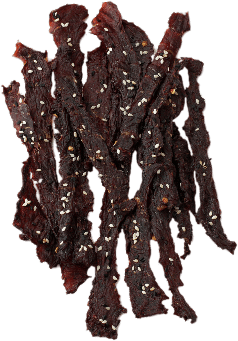 Korean Beef Jerkywith Sesame Seeds PNG Image