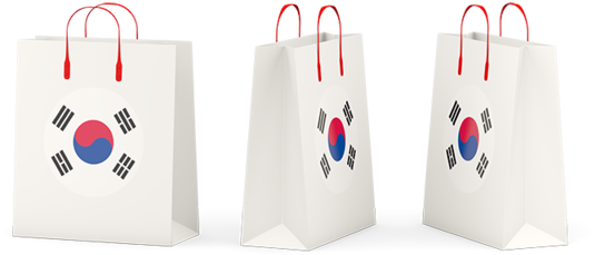 Korean Flag Shopping Bags PNG Image