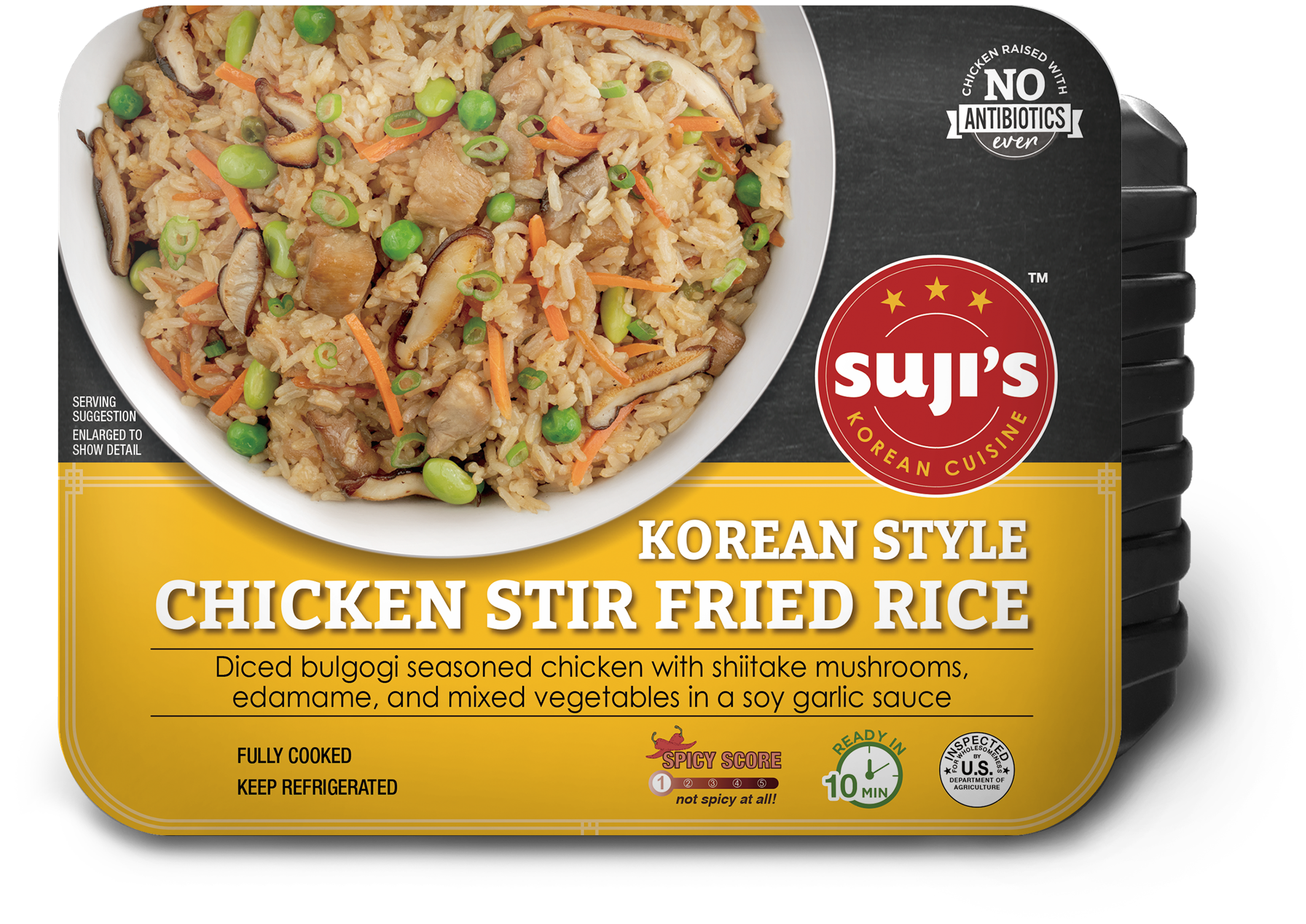 Korean Style Chicken Stir Fried Rice Packaging PNG Image