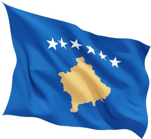 Kosovo Flag Waving PNG Image