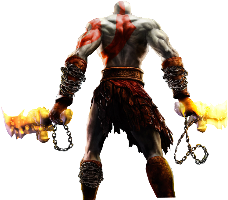 Kratos With Bladesof Chaos PNG Image