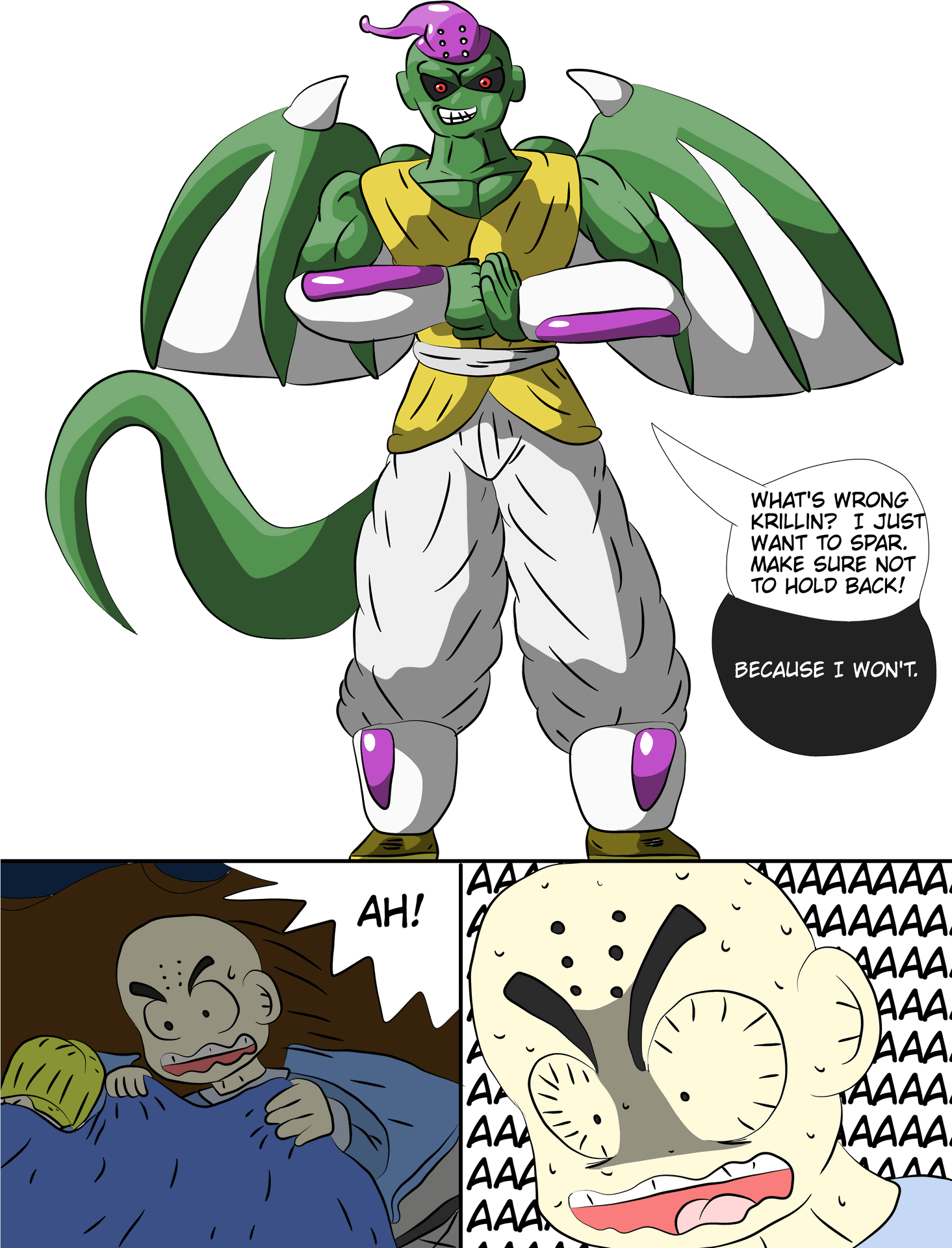 Krillin Nightmare Comic Panel PNG Image