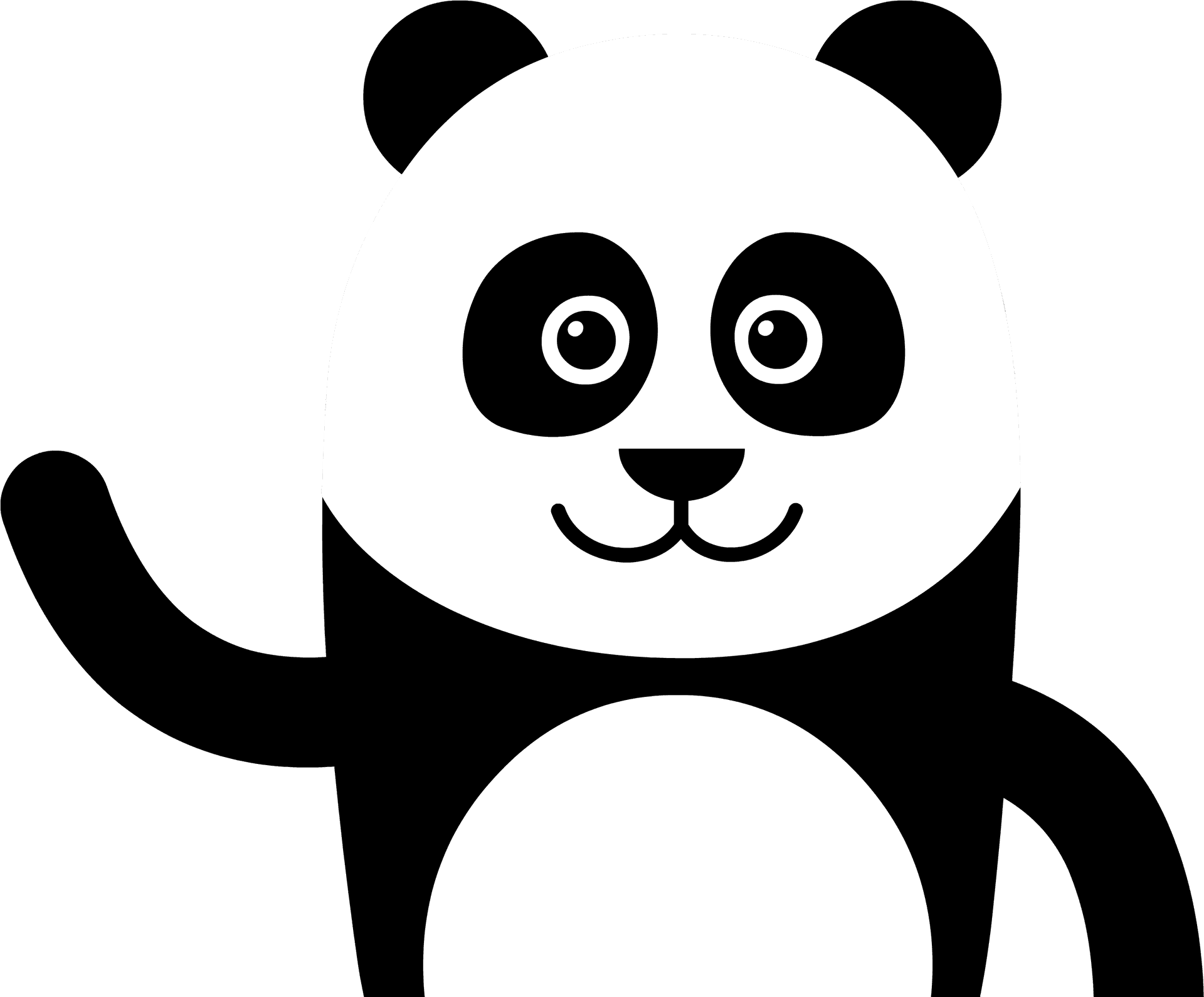 Kung Fu Panda Character Waving PNG Image