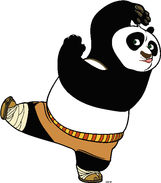 Kung Fu Panda Po Action Pose PNG Image