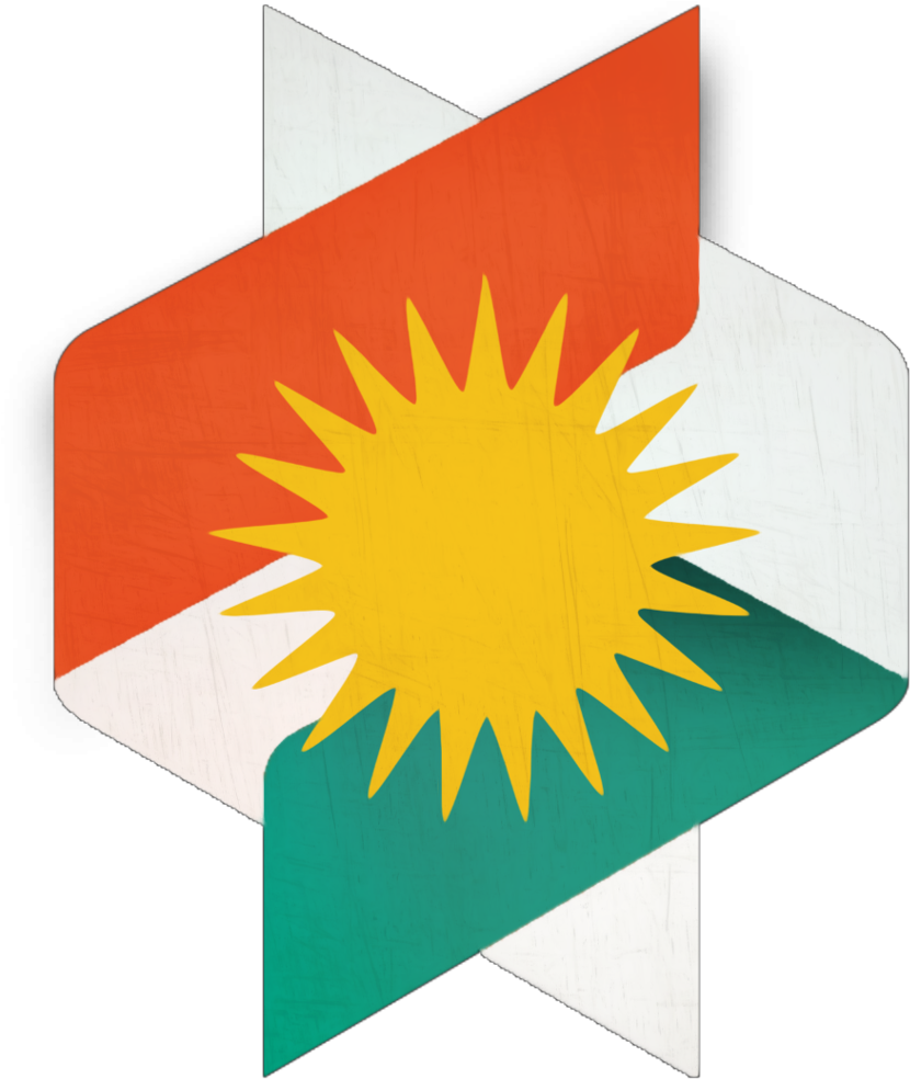 Kurdistan Region Flag Folded PNG Image