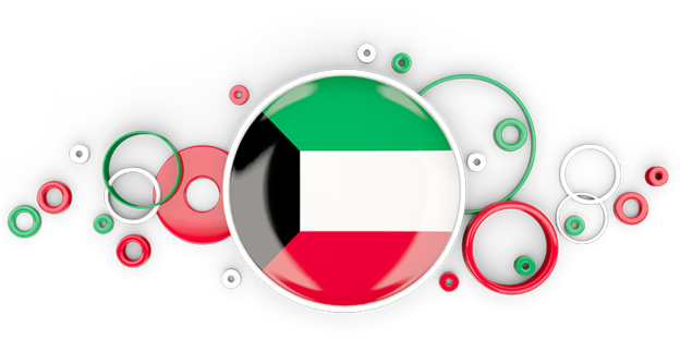 Kuwait Flag Bubble Design PNG Image