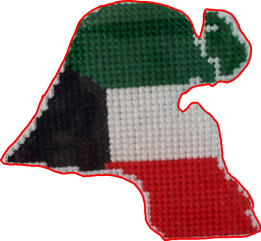 Kuwait Map Art Crochet PNG Image