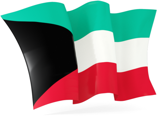 Kuwait National Flag Waving PNG Image