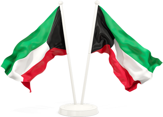 Kuwait National Flags Waving PNG Image