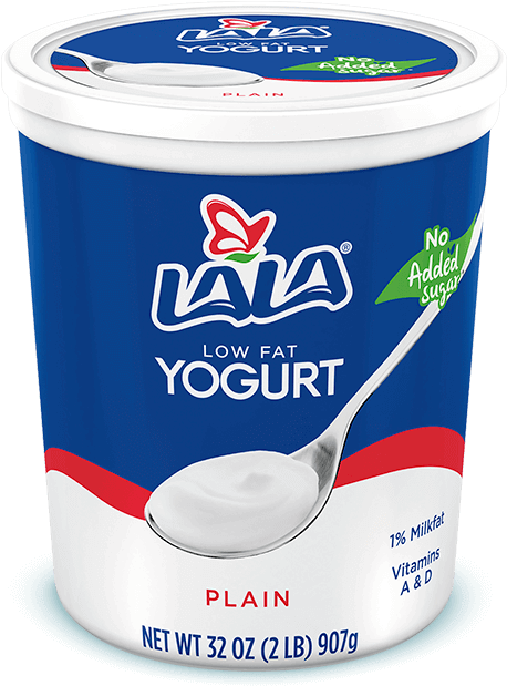 L A L A Low Fat Plain Yogurt Container PNG Image