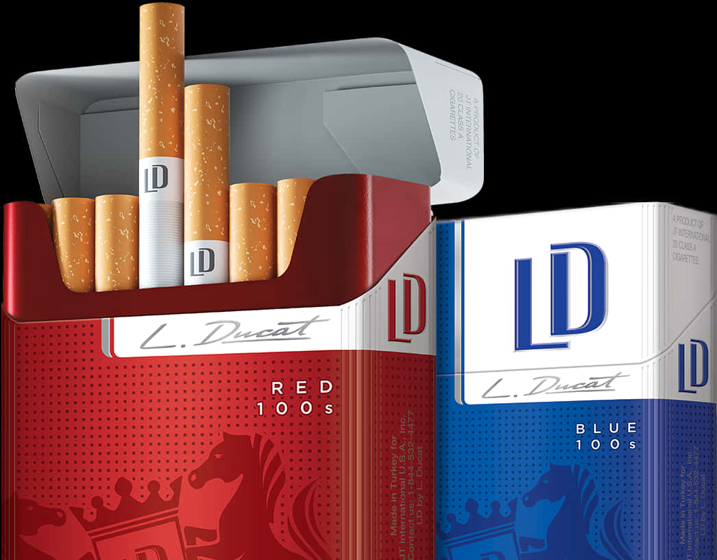 L D Cigarette Packs Redand Blue PNG Image