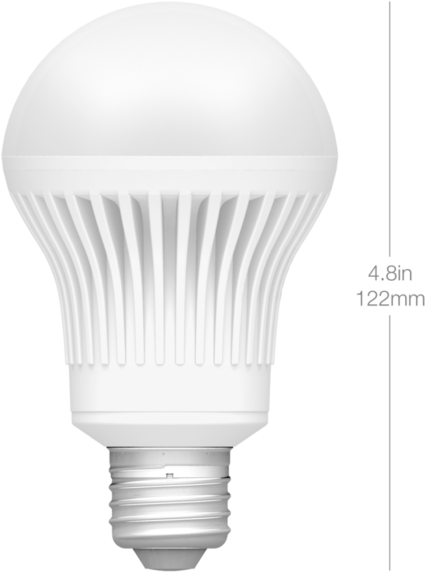 L E D Light Bulb Dimensions PNG Image