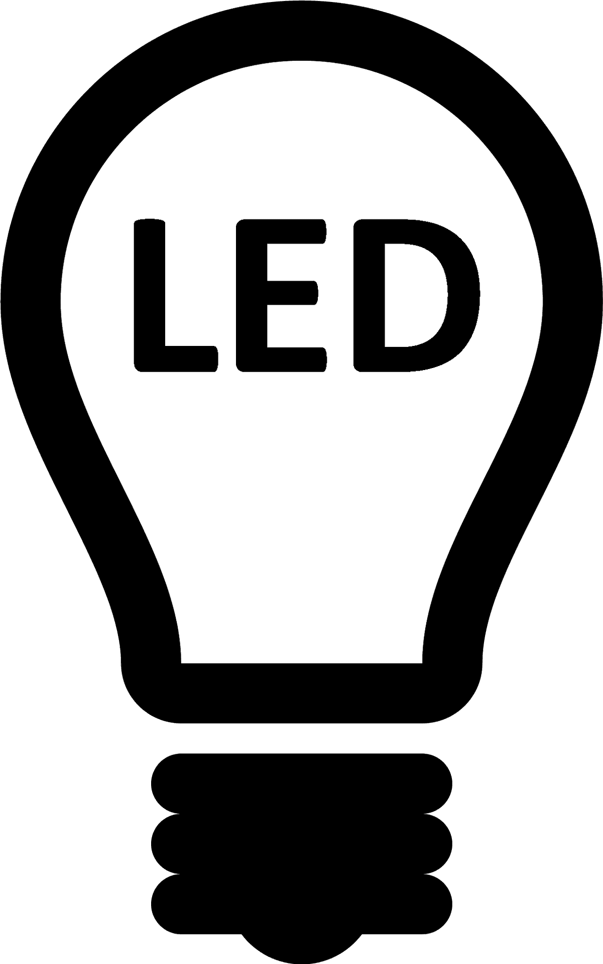 L E D Light Bulb Icon PNG Image