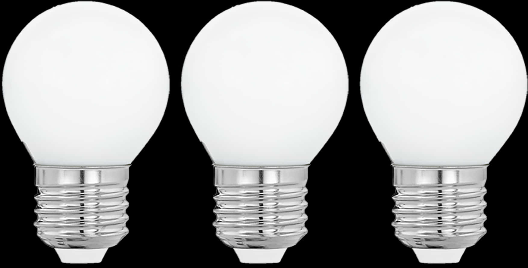 L E D Light Bulbs Row Black Background PNG Image