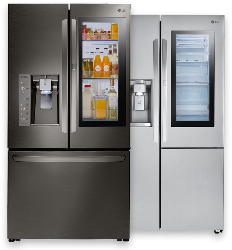 L G Stainless Steel French Door Refrigerator PNG Image