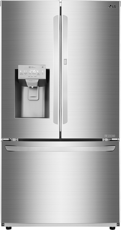 L G Stainless Steel French Door Refrigerator PNG Image