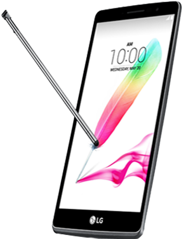 L G Stylus Smartphone Display PNG Image