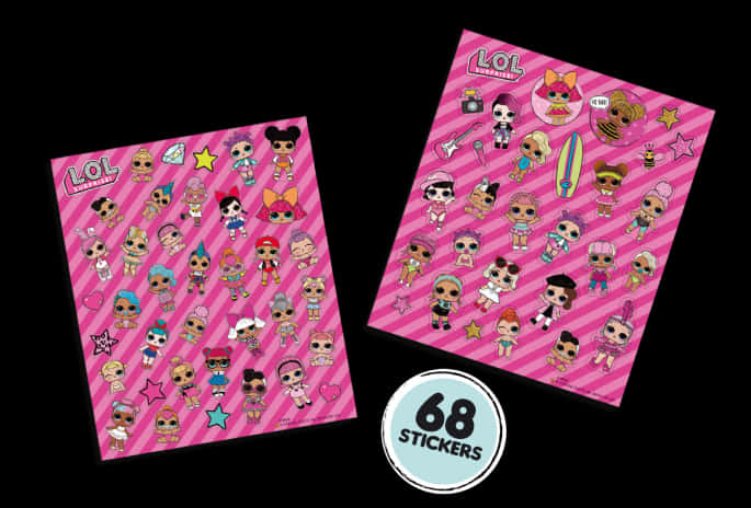 L O L Dolls Sticker Sheets Collection PNG Image