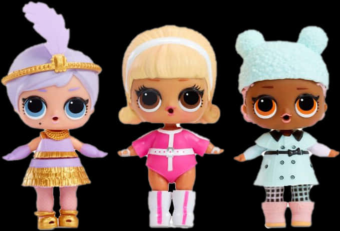 L O L Surprise Dolls Collection PNG Image