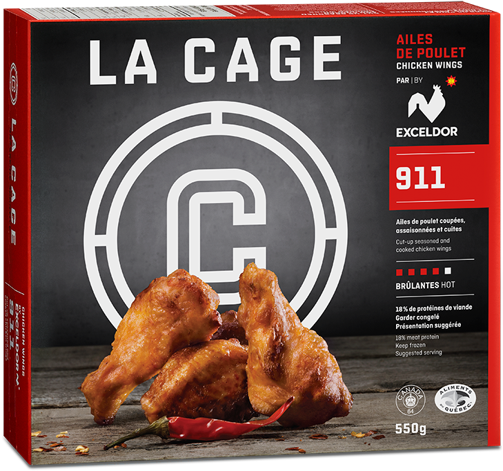 La Cage911 Chicken Wings Packaging PNG Image