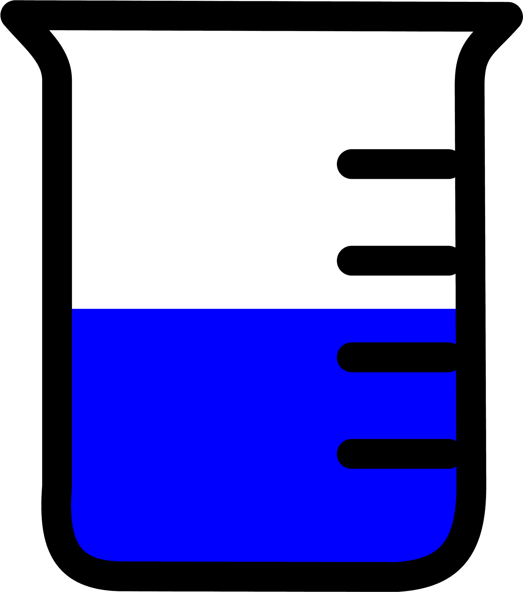 Laboratory Beaker Filled With Blue Liquid PNG Image