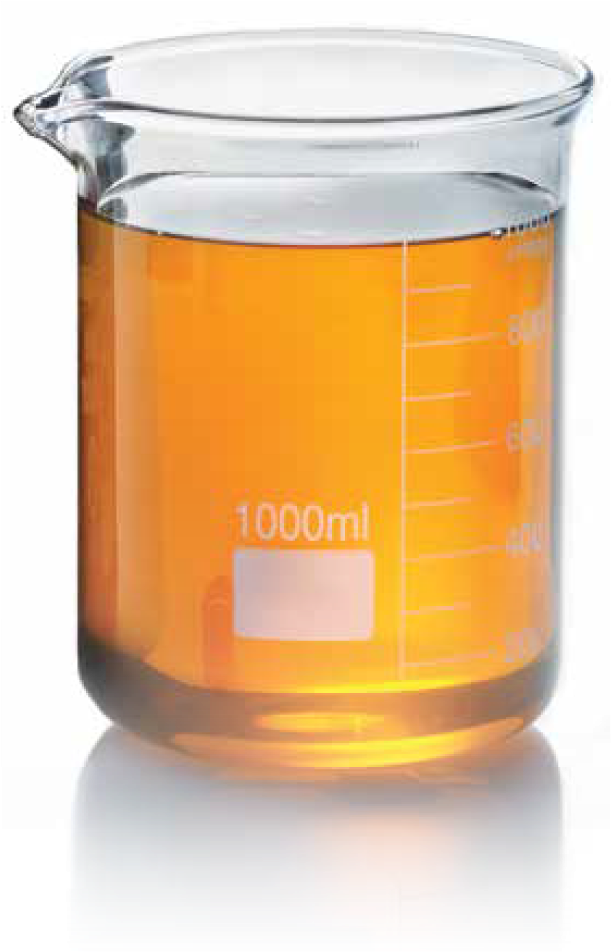 Laboratory Beaker Filled With Orange Liquid PNG Image