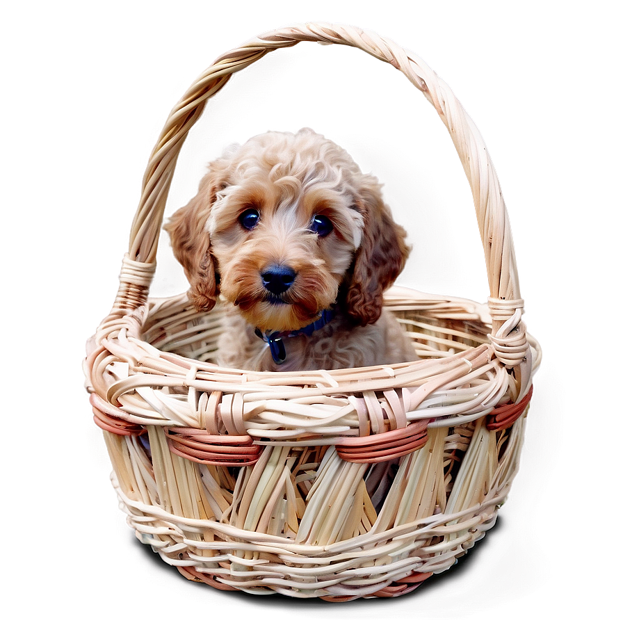 Labradoodle In A Basket Png 06262024 PNG Image