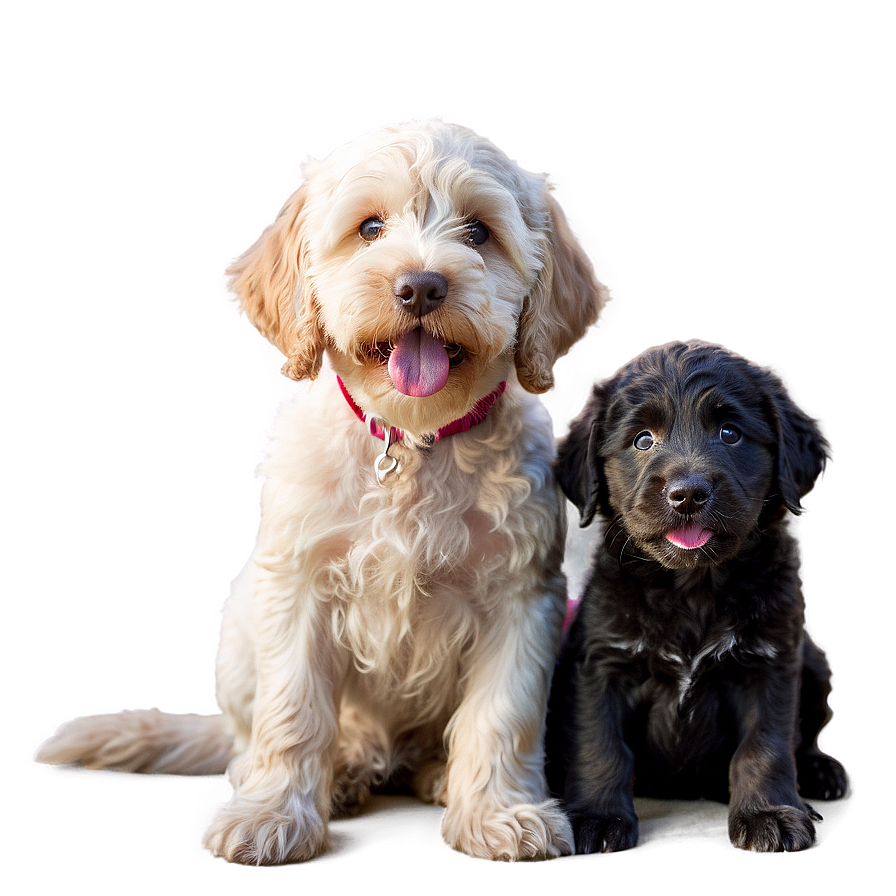 Labradoodle With Puppies Png 06262024 PNG Image