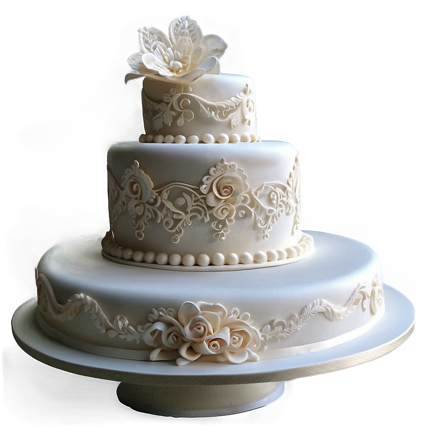 Lace Detailed Wedding Wedding Cake Png Irl PNG Image