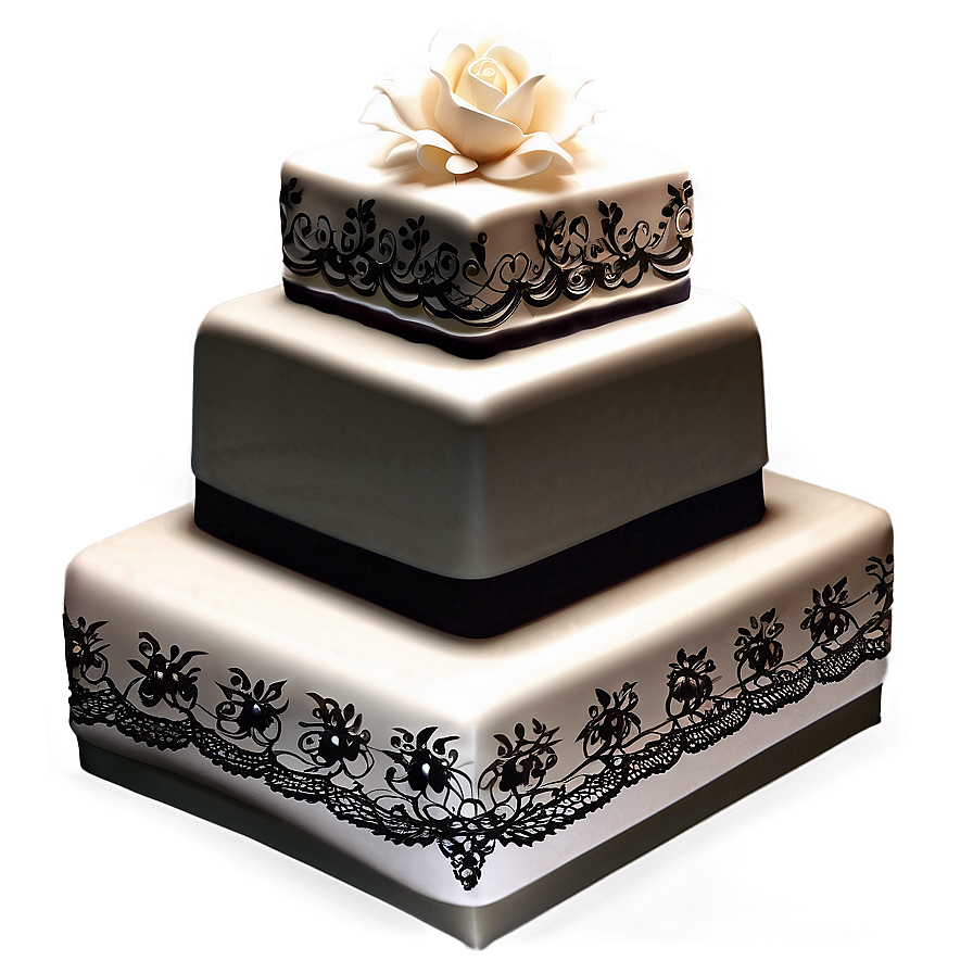 Lace Detailed Wedding Wedding Cake Png Jvs43 PNG Image