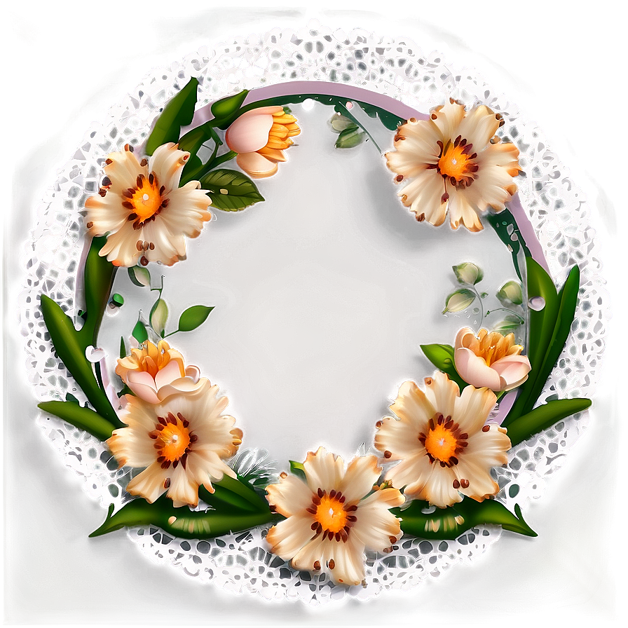 Lace Flower Circle Png 9 PNG Image