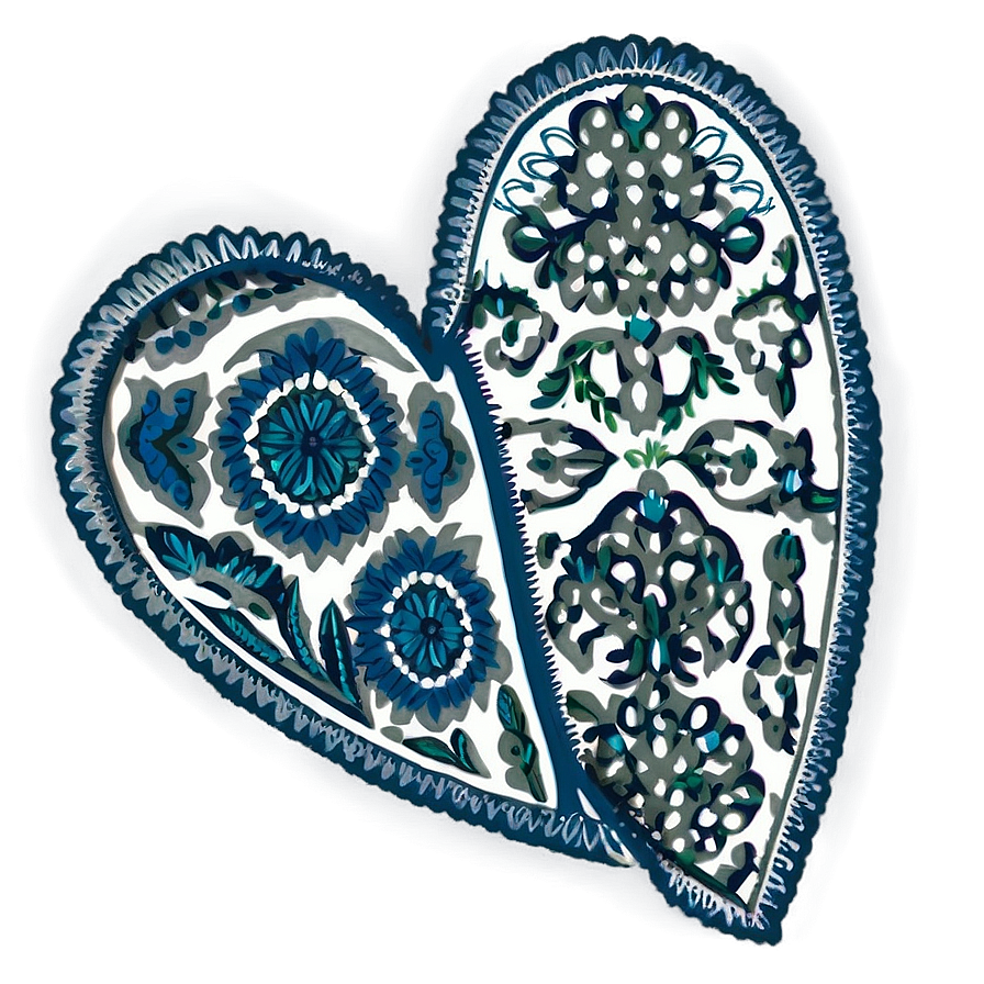 Lace Heart Pattern Png 06202024 PNG Image