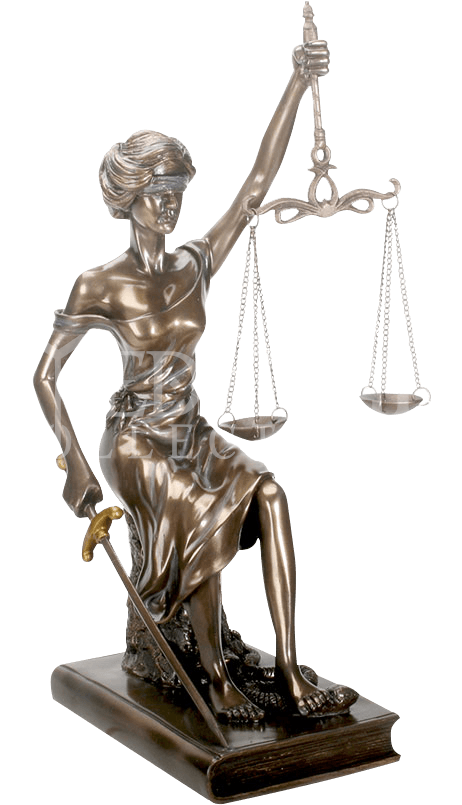 Lady Justice Statue Bronze Finish PNG Image