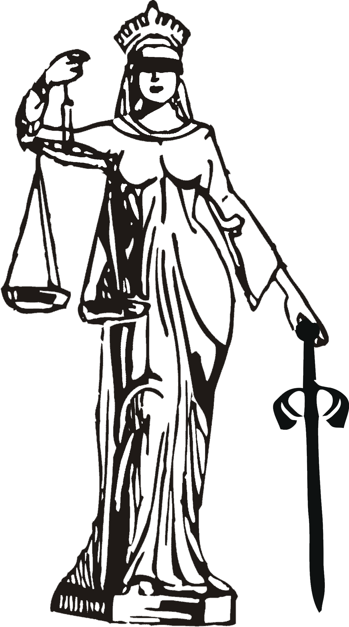 Lady Justice Statue Silhouette PNG Image