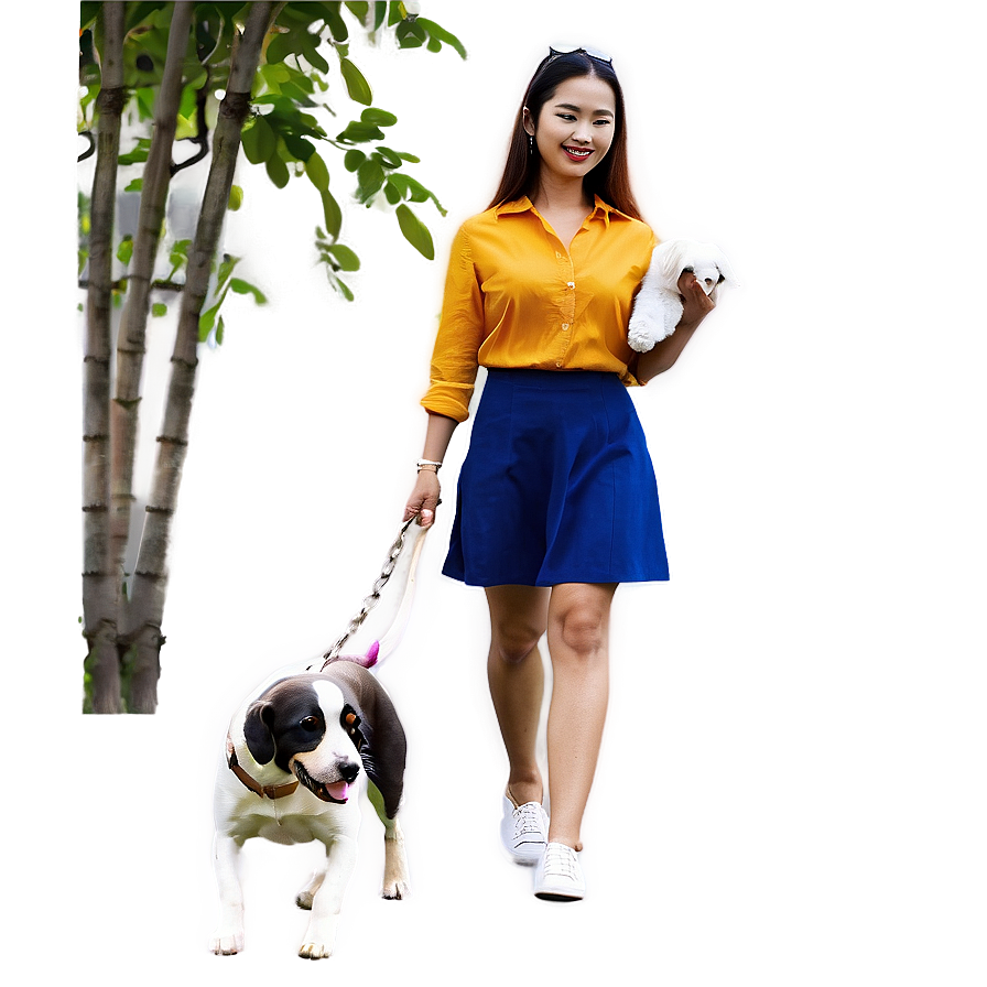 Lady With Dog Png Cww95 PNG Image